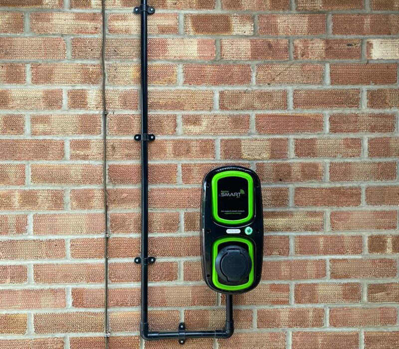 EV Charger On Home Wall