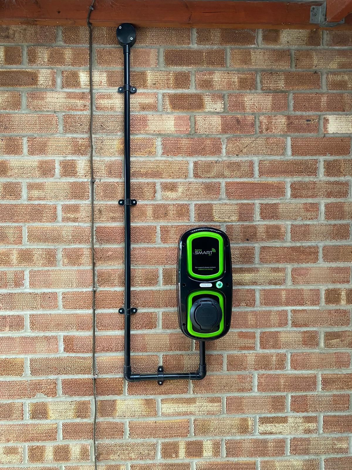 EV Charger On Home Wall